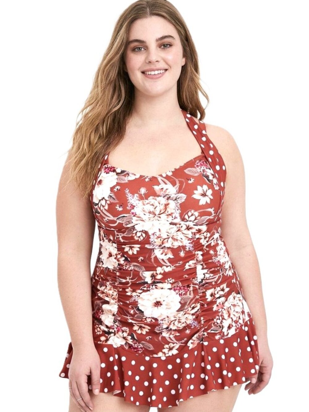 TORRID Vintage-Inspired Ruched Front Swimsuit. Plus Size 2